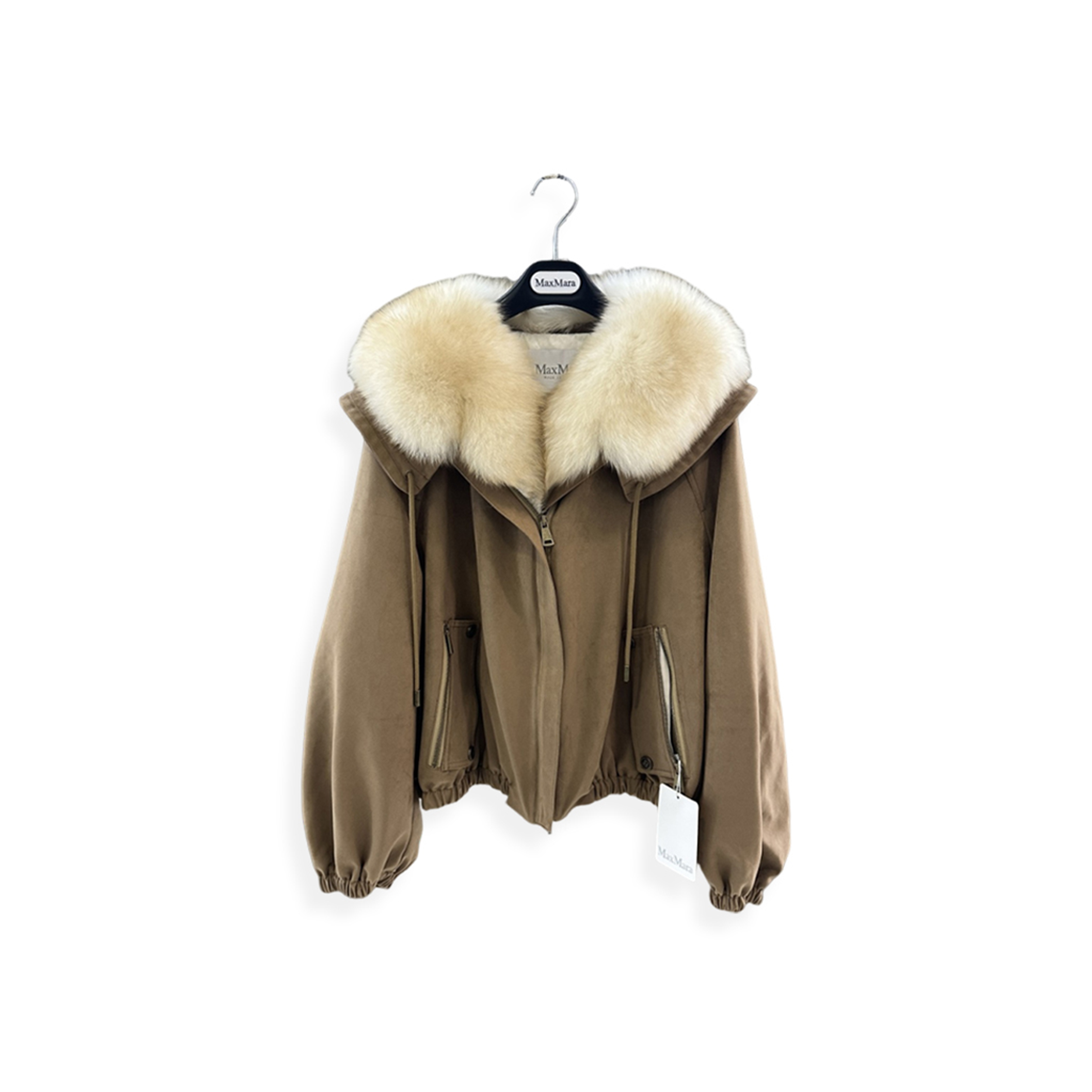MAX MARA DOWN JACKET WITH FUR COLLAR 